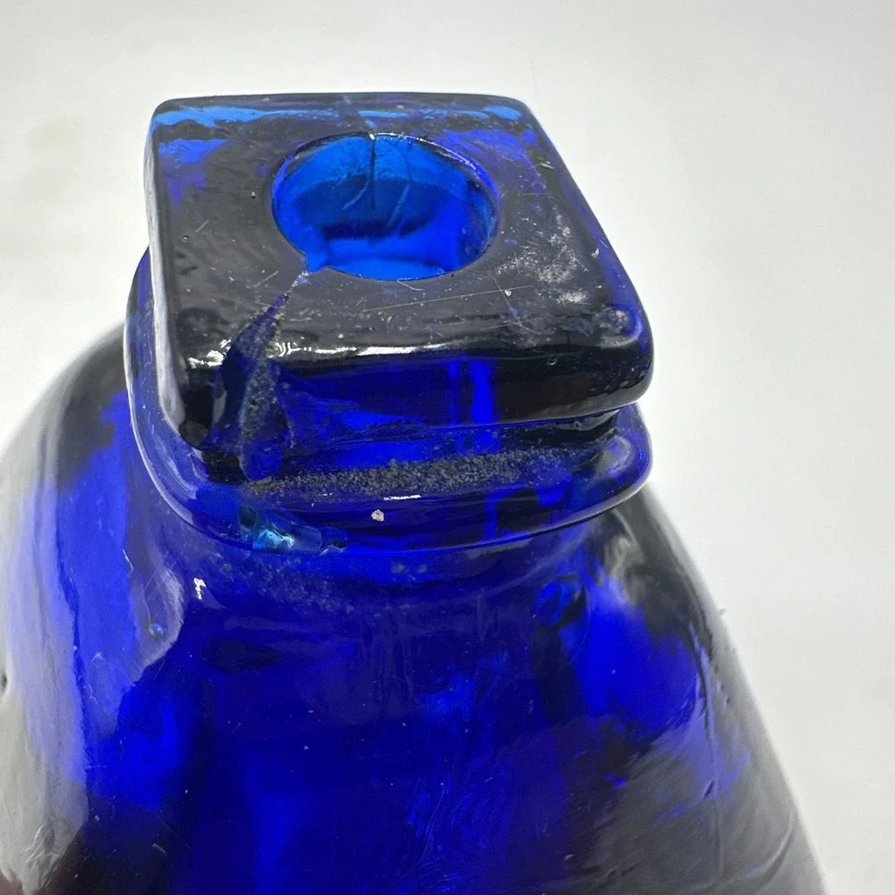 Cobalt Blue  Handcrafted Glass Pyramid Oil Lamp 4